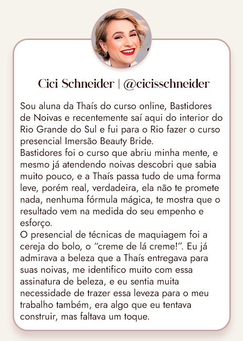 Feedback de aluno do Benites Beauty Pro